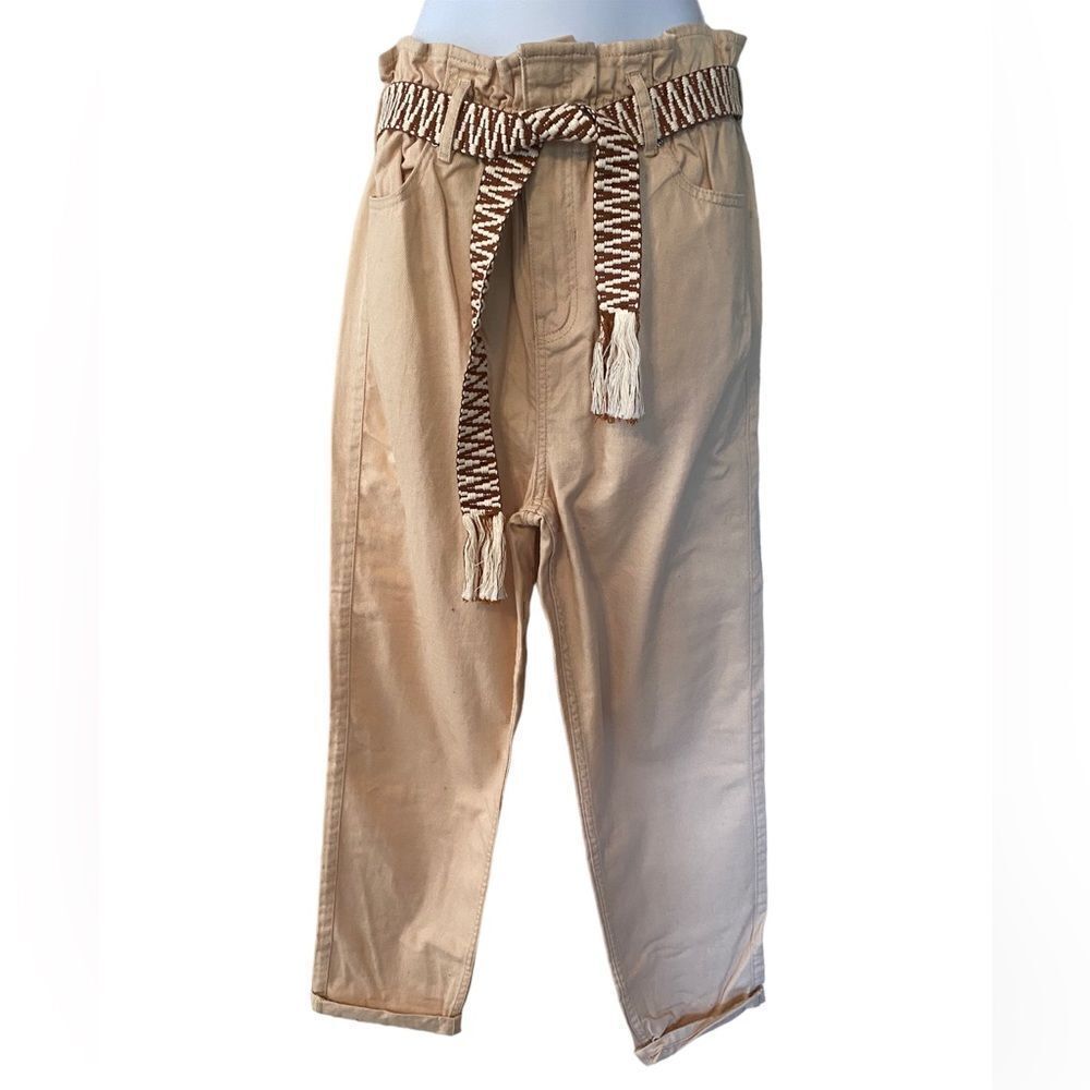 River island plus paper bag elastic waist band jeans